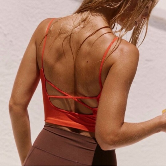 FP Movement by Free People Tops - Free People FP Movement Tighten Up Strappy Back Tank in Scarlet